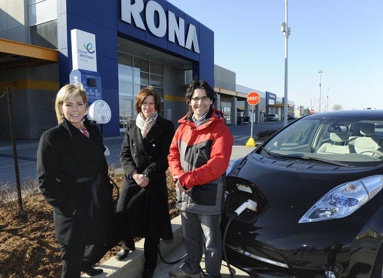 RONA's charging stations in Brossard