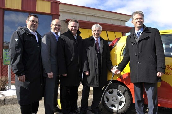 St-Hubert's charging stations on Wilfrid-Hamel