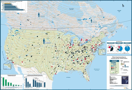 Different electricity generating options used in Canada and the United States