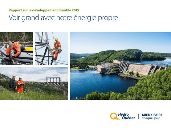Rapport sur le développement durable 2015 d&#39;Hydro-Québec