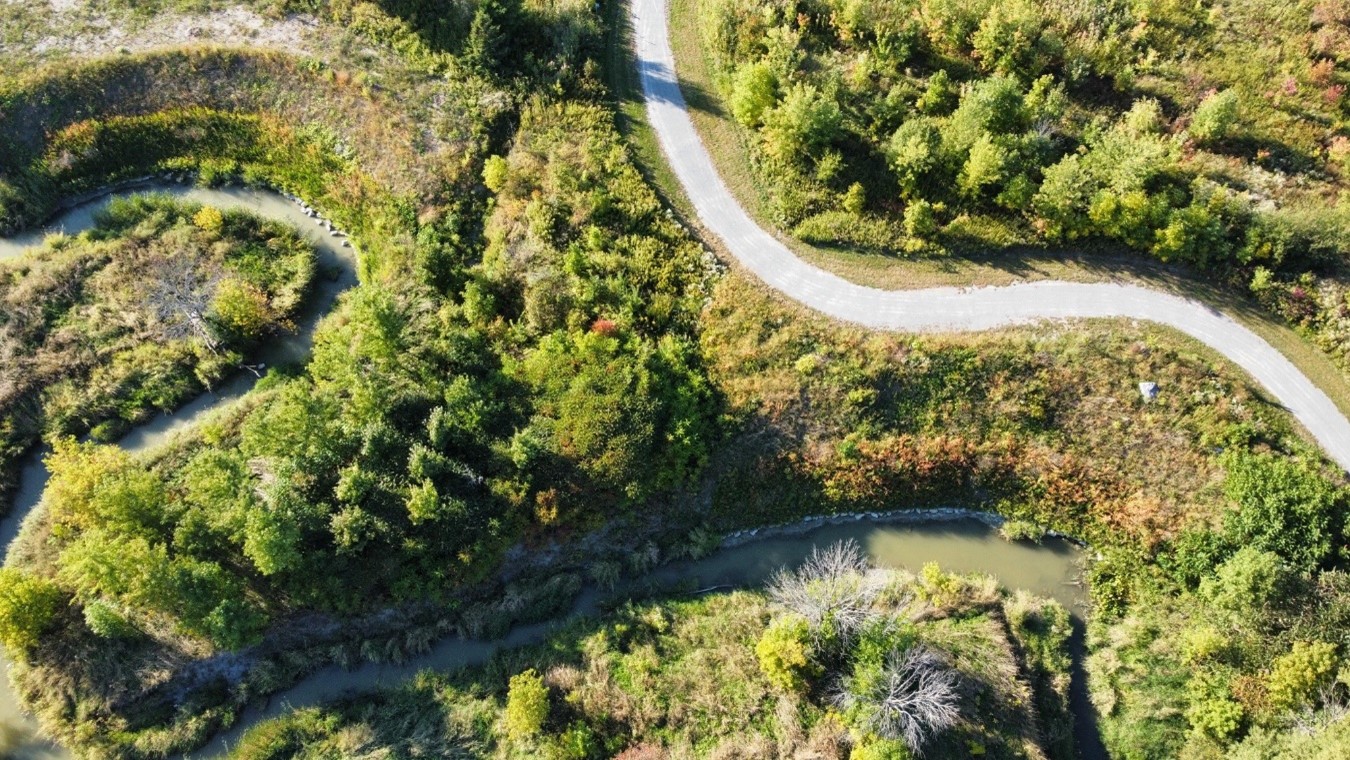 Photo Hydro-Québec : Vue aérienne du Parc de la rivière Saint-Charles