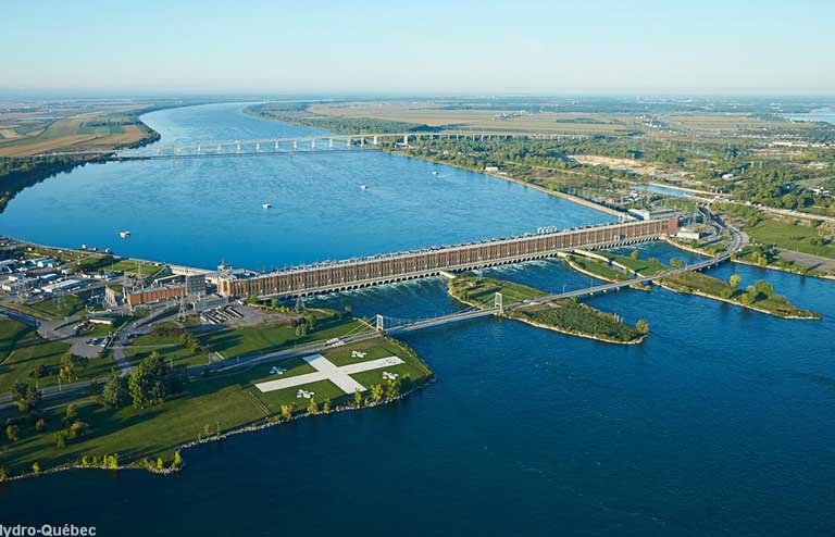 Beauharnois run-of-river generating station in Montérégie