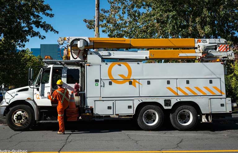 Bucket truck used by line crews